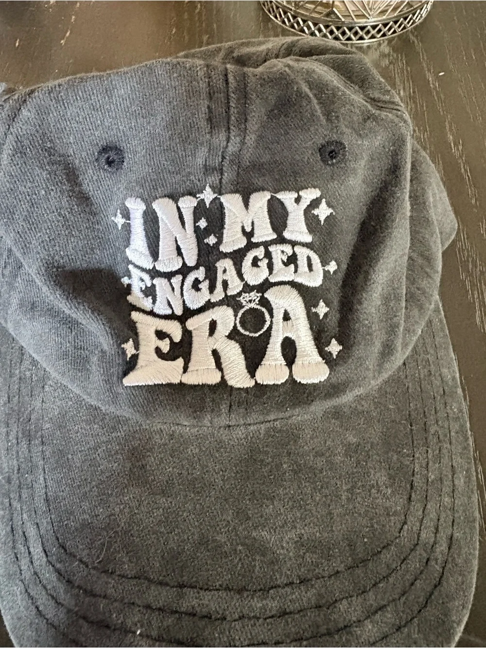 Gray 'In My Engaged Era' Embroidered Cap
